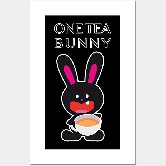 One Tooth Rabbit with Tea Wall Art by HappyGiftArt